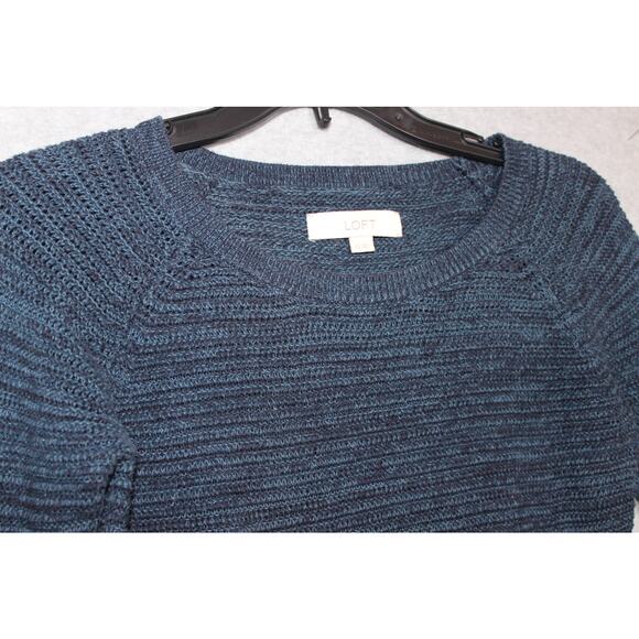 Ann Taylor LOFT Heathered Blue LS Sweater Size XS - Picture 3 of 7